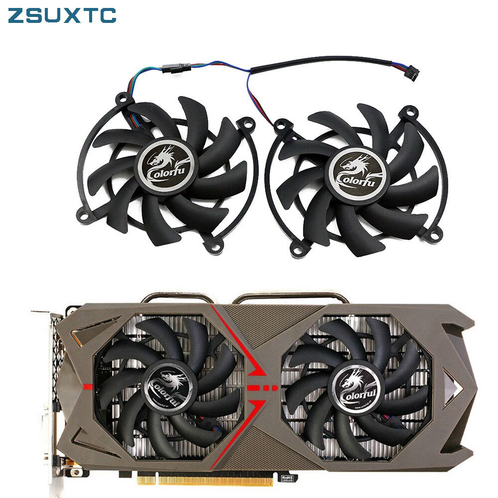 Ventilateur de refroidissement pour carte de ponçage vidéo,pour Colorful GTX1060 GeForce GTX1070 GAMING GTX 1060 1070 iGame S,2 pièces/ensemble