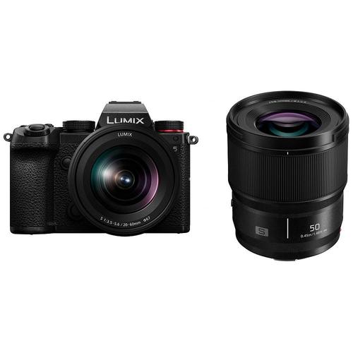 Panasonic Kit Lumix Dc-S5, S 20-60 Mm Et S 50 Mm, Noir (Dc-S5Ke-50-Kit)