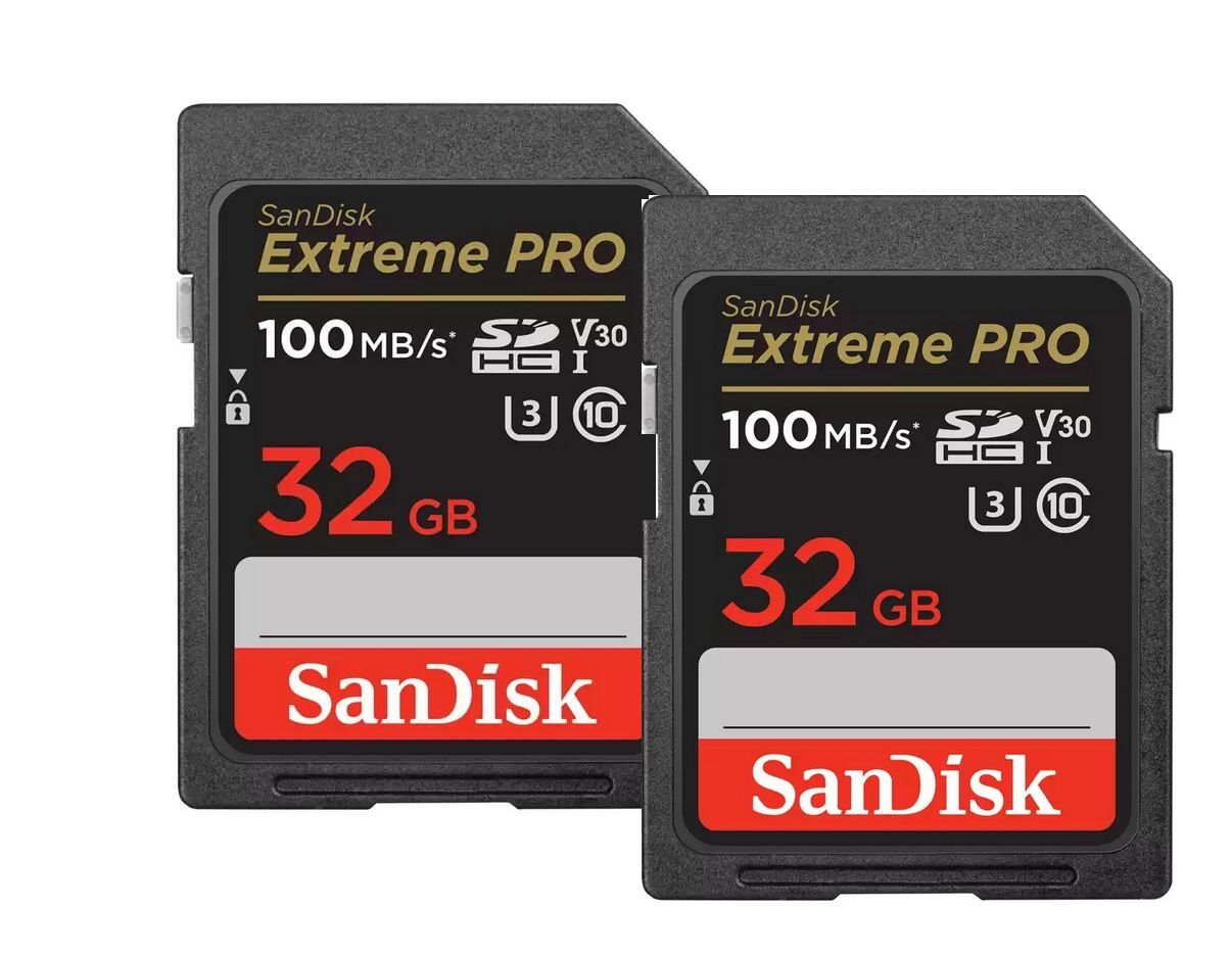 2PCS Sandisk Extreme Pro Carte Mémoire SDHC 100Mo/ 90Mo/ UHS I V30 version 2022
