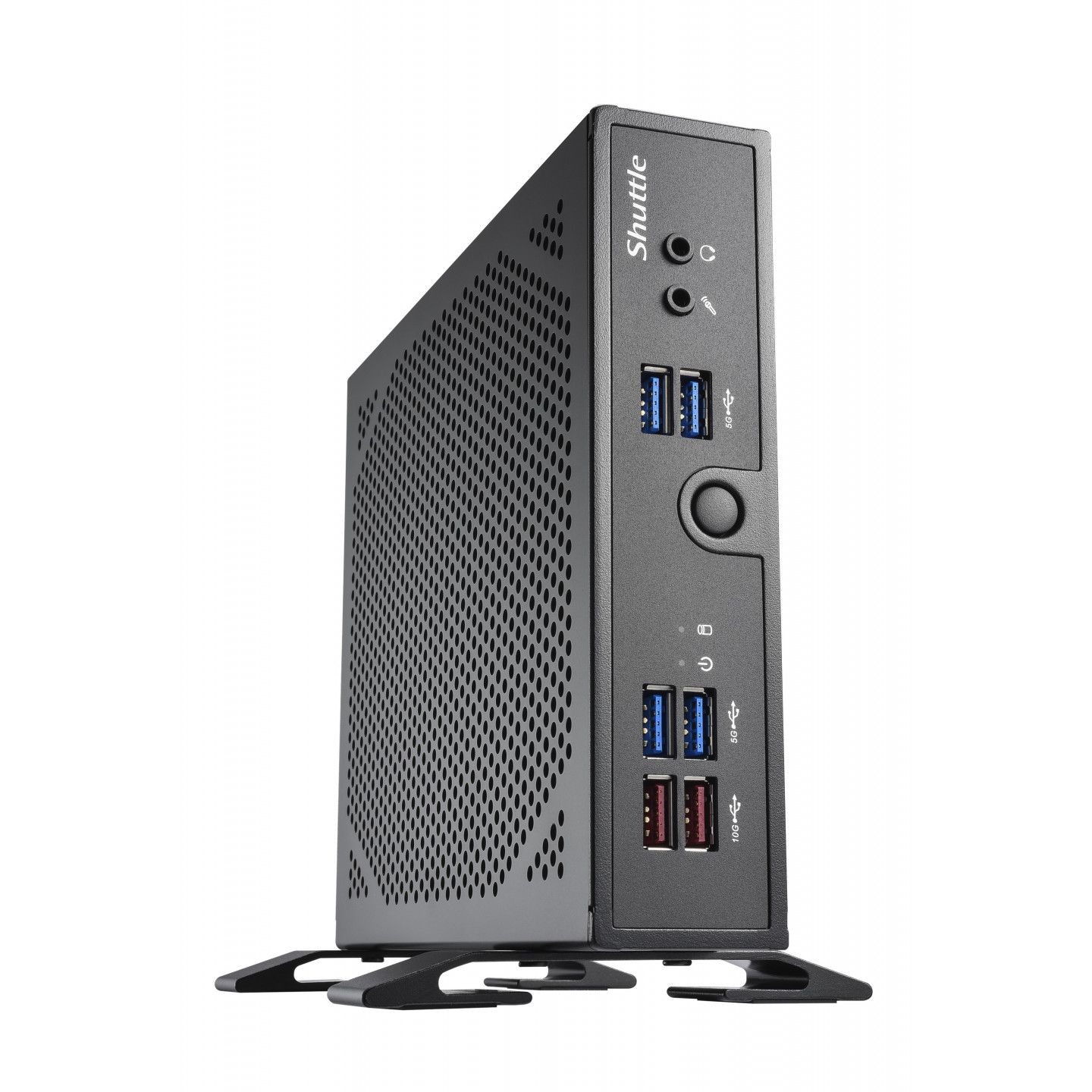 Shuttle XPC slim Barebone DS50U, Intel Celeron 7305, 2x LAN (1x 2.5Gbit ,1x 1Gbit), 1xCOM,1xHDMI,1xDP, 1x VGA, fanless, fonctionnement permanent 24/7