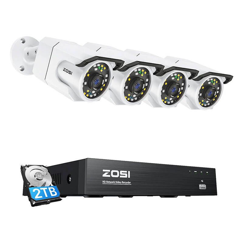 Ip Camera Zosi C105 4 Pcs Wifi 8mp Nvr 8ch 2tb Hdd