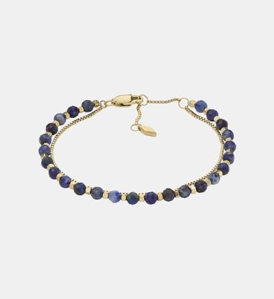 Bracelet double rang chaîne et perles - vue 4