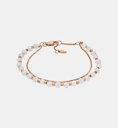 Bracelet double rang chaîne et perles