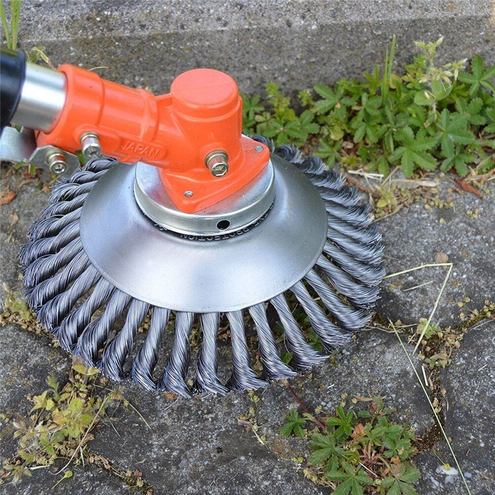 Coupe-bordure à roue en acier, tondeuse à gazon, fil d'acier, brosse de jardin pour mauvaises herbes, rotofil, mangeur d'herbe, pièces pour tête de coupe-herbe