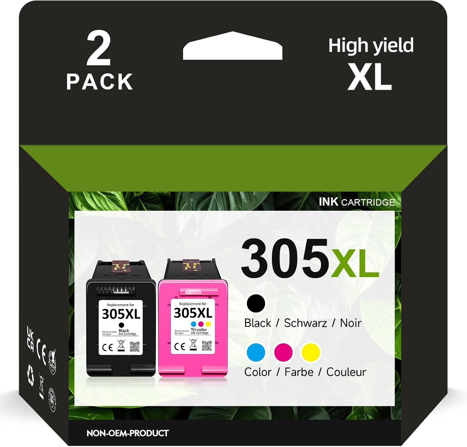 305xL Cartouches d'impression pour Remplacement pour HP 305 Cartouches d'impression pour HP DeskJet 2700 2710 2720e 2722e 4110e Deskjet Plus 4100 4130e Envy 6000 6010e 6020e 6030e Envy Pro 6400 6420