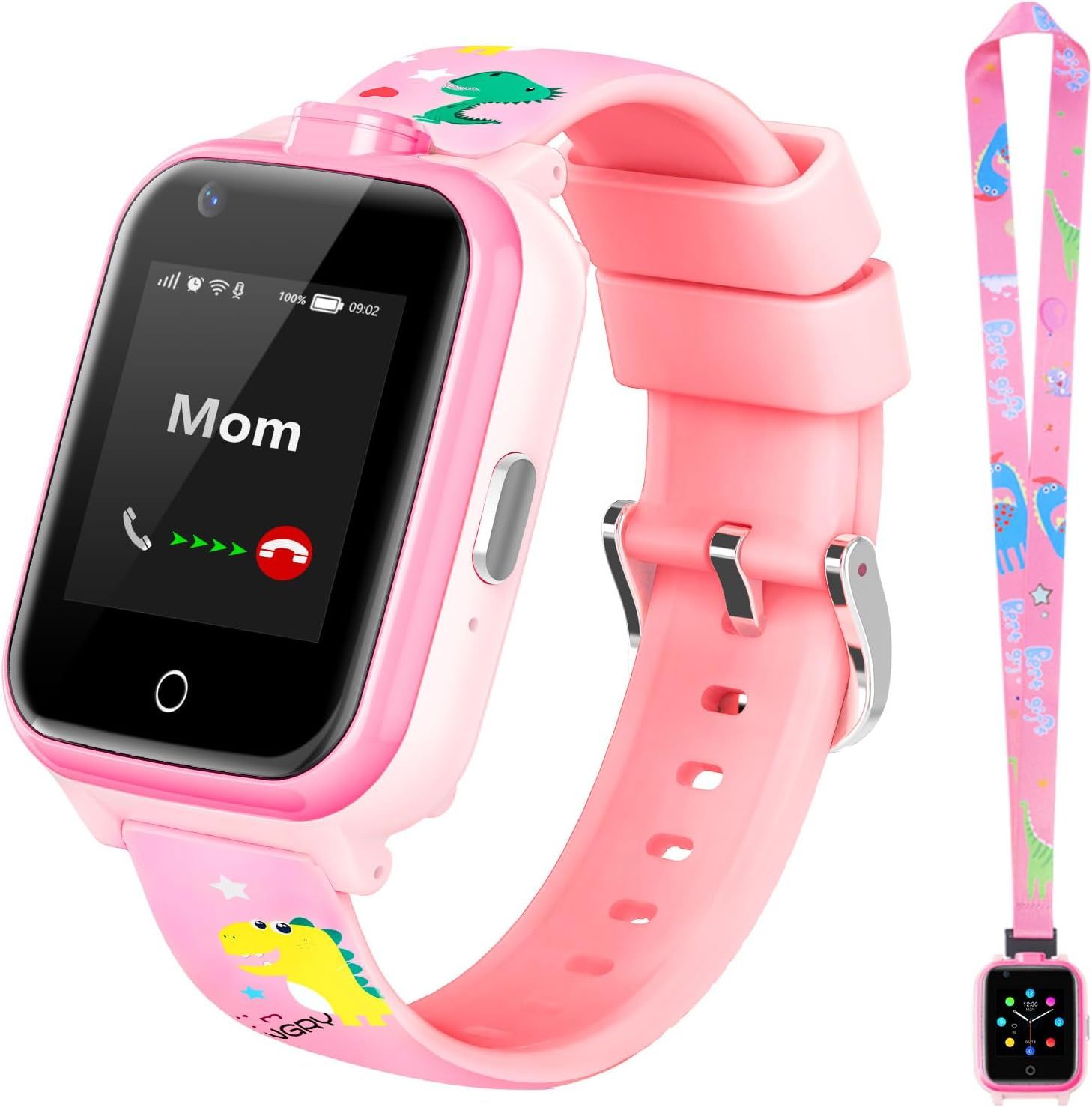 Montre Connectée Enfant Gps 4g,360° Rotation Montre Connectée Pour Garçon Fille,4g,Wifi,Appel Vidéo,Sos Sms,Lecteur Musique,Appareil Photo,Mode Classe,Cadeau D'anniversaire De Noël