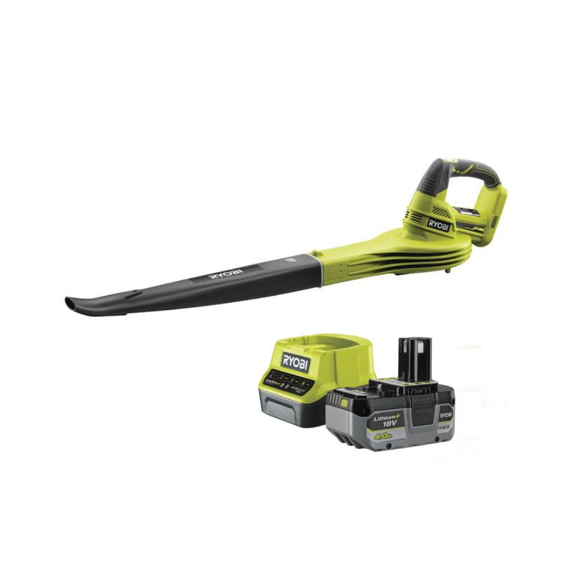 Pack RYOBI souffleur 18V One+ OBL1820S 1 batterie 4.0Ah LithiumPlus 1 chargeur rapide 2.0Ah RC18120