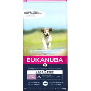 Eukanuba Puppy  Junior S M Sans Céréales Au Poisson De Mer Pour Chiot