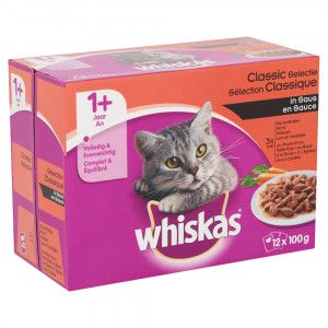 Meilleurs prix pour Whiskas 1+ Selection Classique Multipack 12 X 100g Par 2 (12 X 100g)