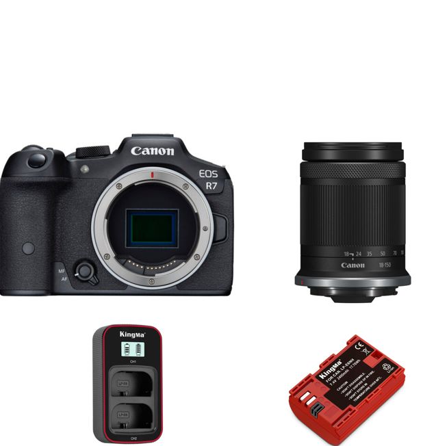 Canon EOS R7 Kit RF-S 18-150mm IS STM+Batterie Kingma 2400mAh (Canon LP-E6NH)+Kingma charger ( canon LP-E6NH)