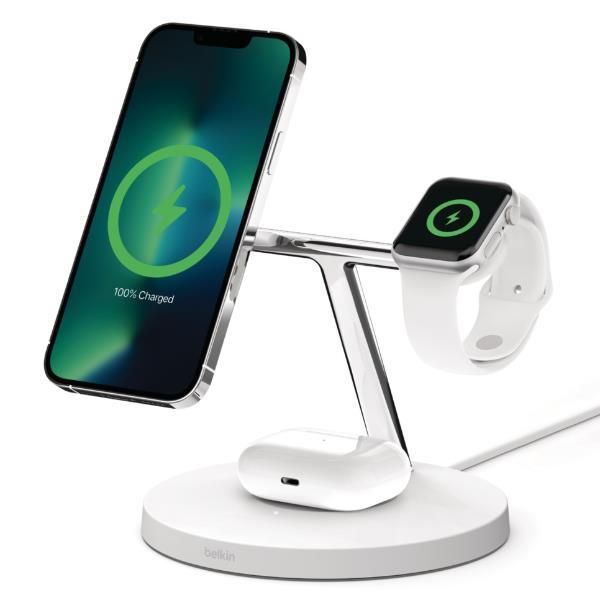 Belkin WIZ017vfWH Casques, Smartphone, Smartwatch Blanc Secteur Recharge sans fil Charge rapide Intérieure