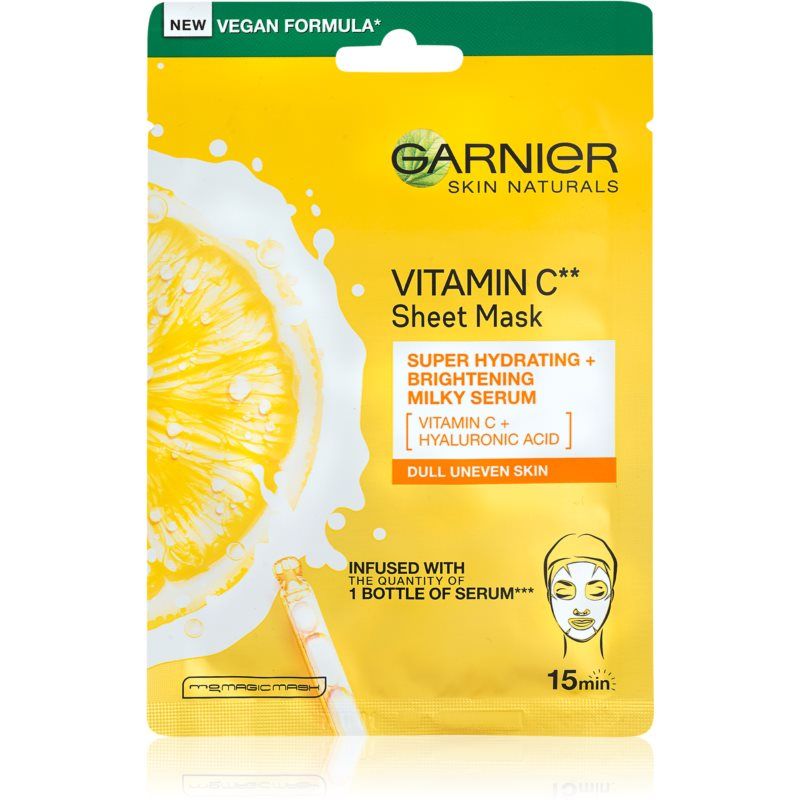 Garnier Skin Naturals Vitamin C Masque Tissu Illuminateur Et Hydratant À La Vitamine C 28 G