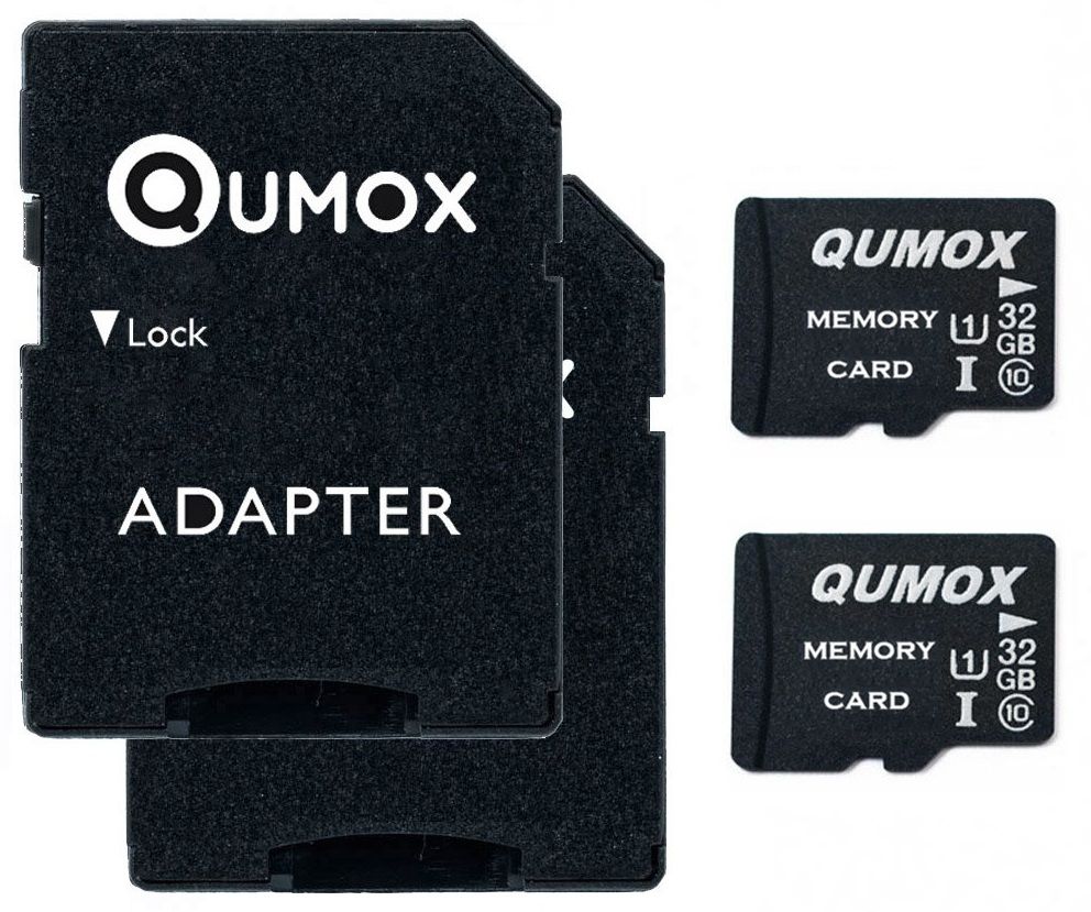 Lot de 2 Qumox Micro SD SDHC 32g TF Carte Class 10 UHS I 70MB 15MB pour Appareils Photo Drones Smartphone