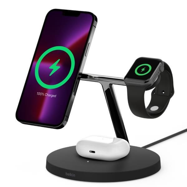 Belkin WIZ017vfBK Casques, Smartphone, Smartwatch Noir Secteur Recharge sans fil Charge rapide Intérieure
