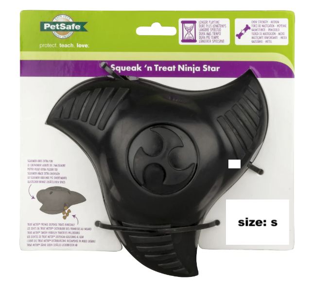 Petsafe Squeak ' 4n Treat Ninja Star 0729849164581 Chien Chiot Jouet Jeu Size S Animaux Animalerie Comasound Kartel Csk Online