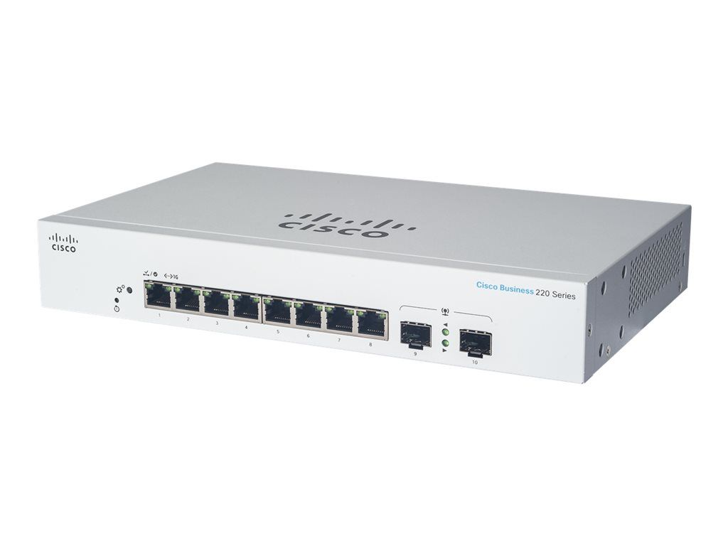 Cisco CBS220 8FP E 2G EU commutateur réseau Géré L2 Gigabit Ethernet 101001000 Connexion Ethernet supportant 'alimentation via ce port PoE Neuf - vue 3
