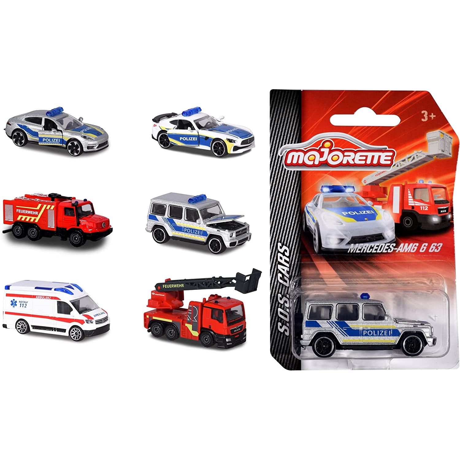 Majorette Véhicule d'intervention SOS 1 des 6 Voitures Jouet aléatoires de .O. . Cars Edition pour Enfants à partir de véhicules de Sauvetage 7 5 cm - vue 9