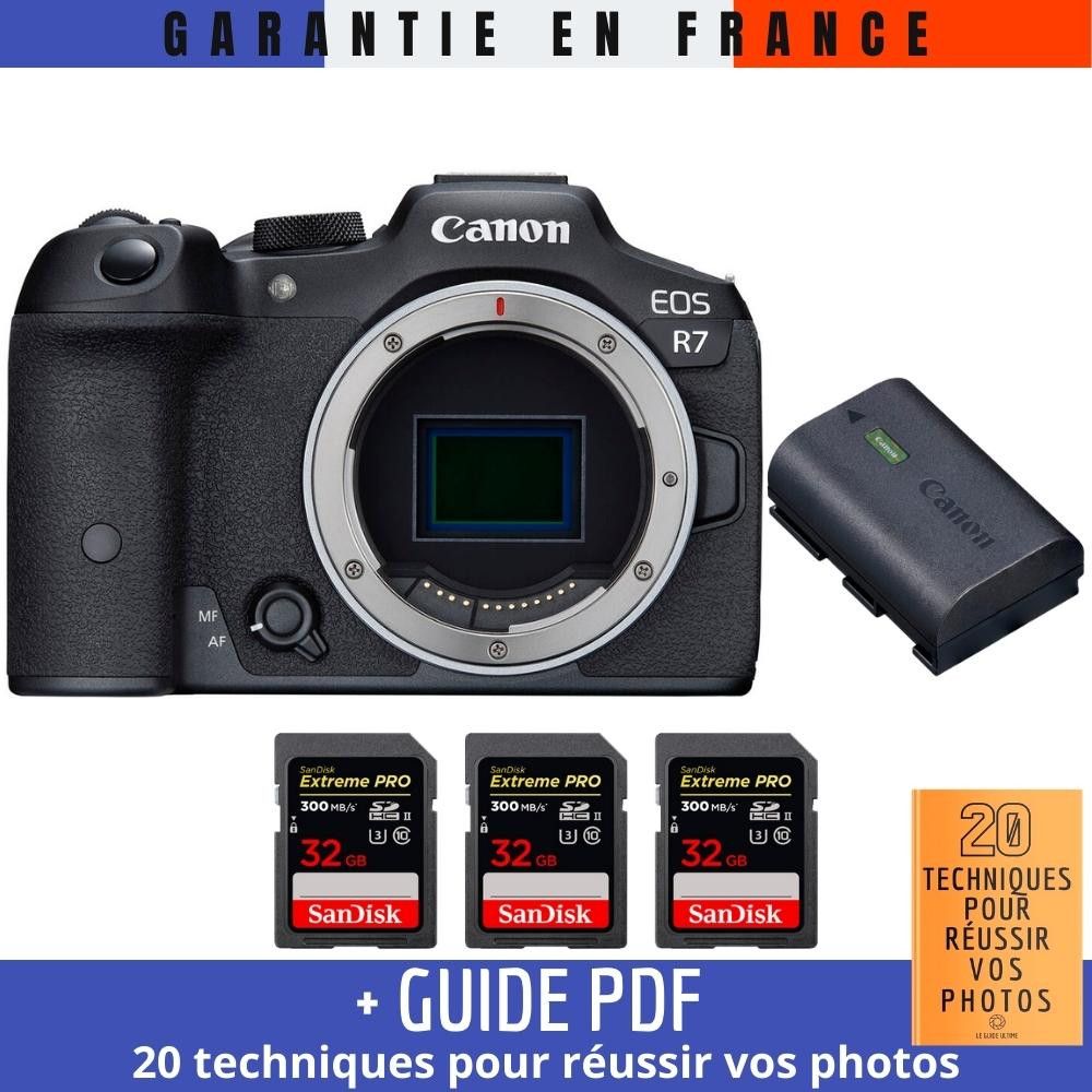 Canon EOS R7 + Canon LP E6NH + 3 SanDisk Extreme PRO UHS II SDXC 300 MB/ + Guide PDF 20 techniques pour r?ussir vos photos - vue 3