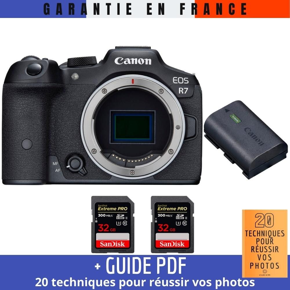 Canon EOS R7 + Canon LP E6NH + 2 SanDisk Extreme PRO UHS II SDXC 300 MB/ + Guide PDF 20 techniques pour r?ussir vos photos - vue 2