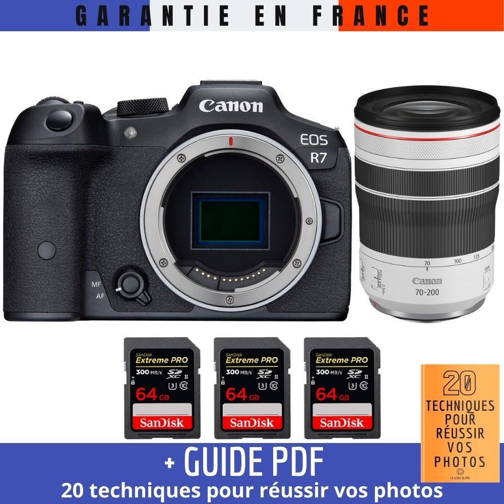Canon EOS R7 + RF 70 200mm F4 IS USM + 3 SanDisk Extreme PRO UHS II SDXC 300 MB/ + Guide PDF 20 techniques pour r?ussir vos photos - vue 3