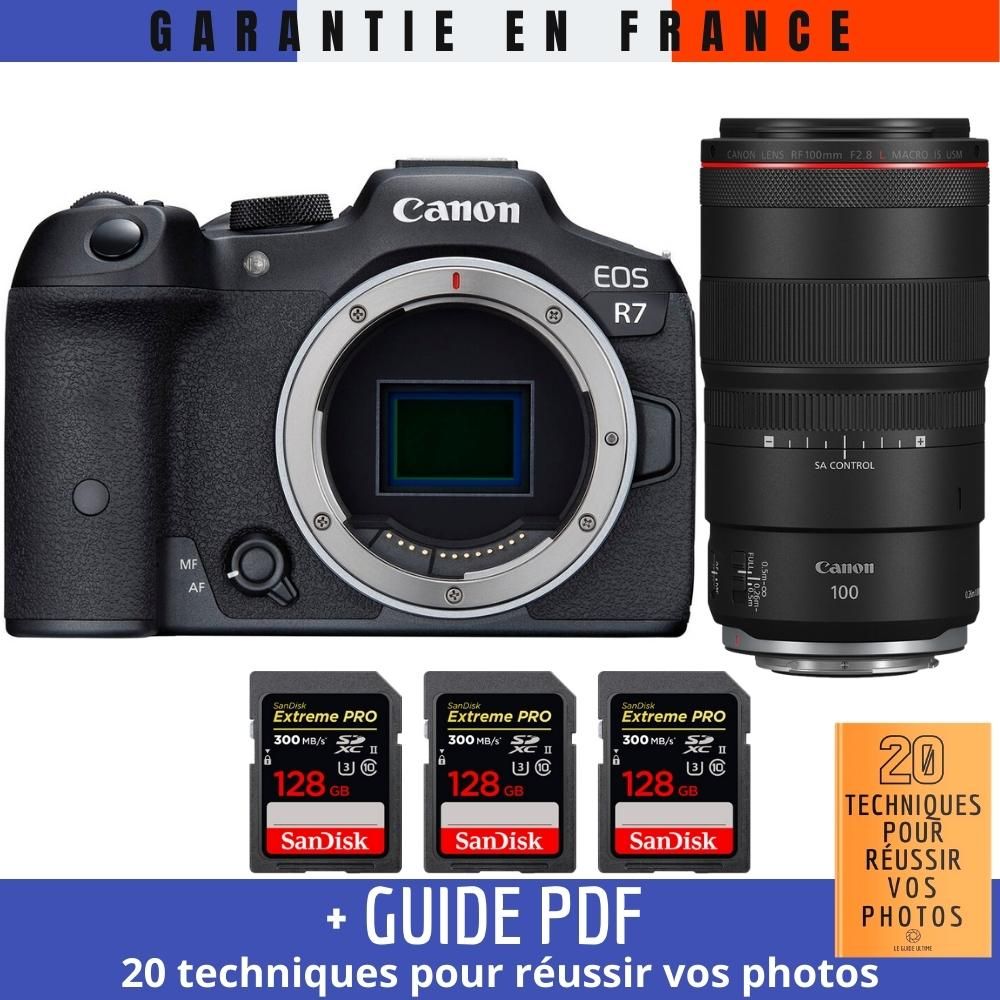 Canon EOS R7 + RF 100mm F2.8 Macro IS USM + 3 SanDisk Extreme PRO UHS II SDXC 300 MB/ + Guide PDF 20 techniques pour r?ussir vos photos - vue 3