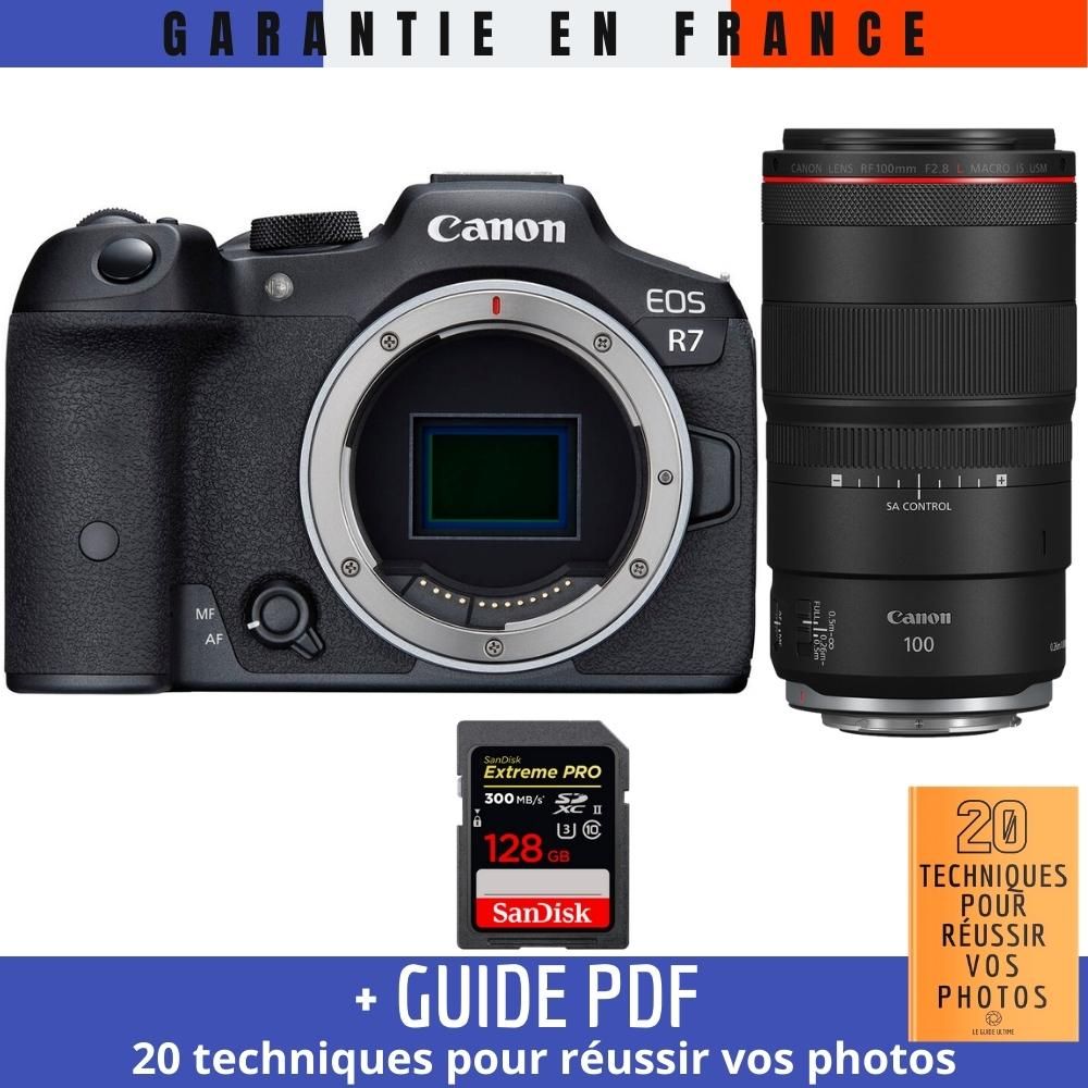Canon EOS R7 + RF 100mm F2.8 Macro IS USM + 1 SanDisk Extreme PRO UHS II SDXC 300 MB/ + Guide PDF 20 techniques pour r?ussir vos photos
