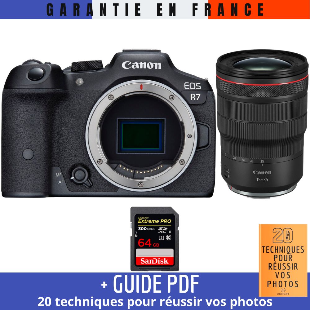 Canon EOS R7 + RF 15 35mm F2.8 IS USM + 1 SanDisk Extreme PRO UHS II SDXC 300 MB/ + Guide PDF 20 techniques pour r?ussir vos photos - vue 3