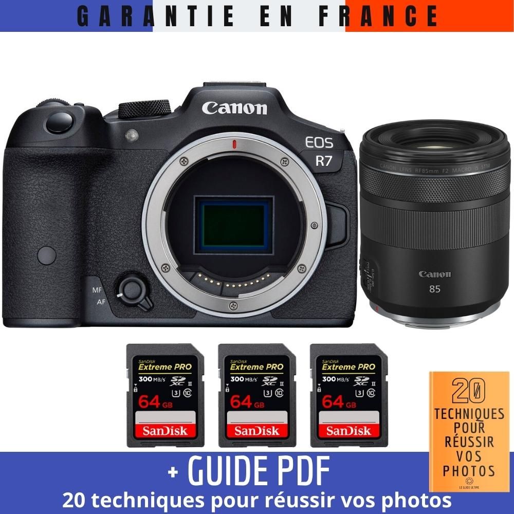 Canon EOS R7 + RF 85mm F2 Macro IS STM + 3 SanDisk Extreme PRO UHS II SDXC 300 MB/ + Guide PDF 20 techniques pour r?ussir vos photos - vue 3