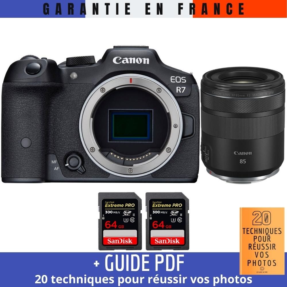 Canon EOS R7 + RF 85mm F2 Macro IS STM + 2 SanDisk Extreme PRO UHS II SDXC 300 MB/ + Guide PDF 20 techniques pour r?ussir vos photos - vue 2