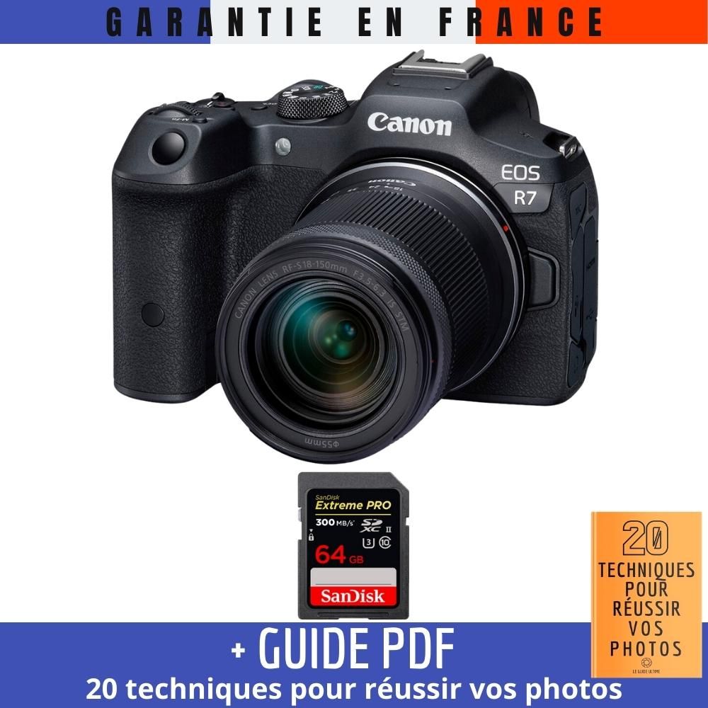Canon EOS R7 + RF 18 150mm STM + 1 SanDisk Extreme PRO UHS II SDXC 300 MB/ + Guide PDF 20 techniques pour r?ussir vos photos