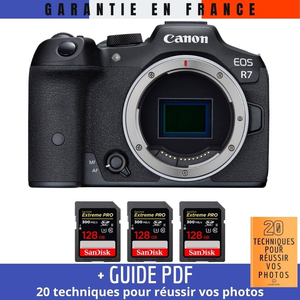 Canon EOS R7 + 3 SanDisk Extreme PRO UHS II SDXC 300 MB/ + Guide PDF 20 techniques pour r?ussir vos photos - vue 3