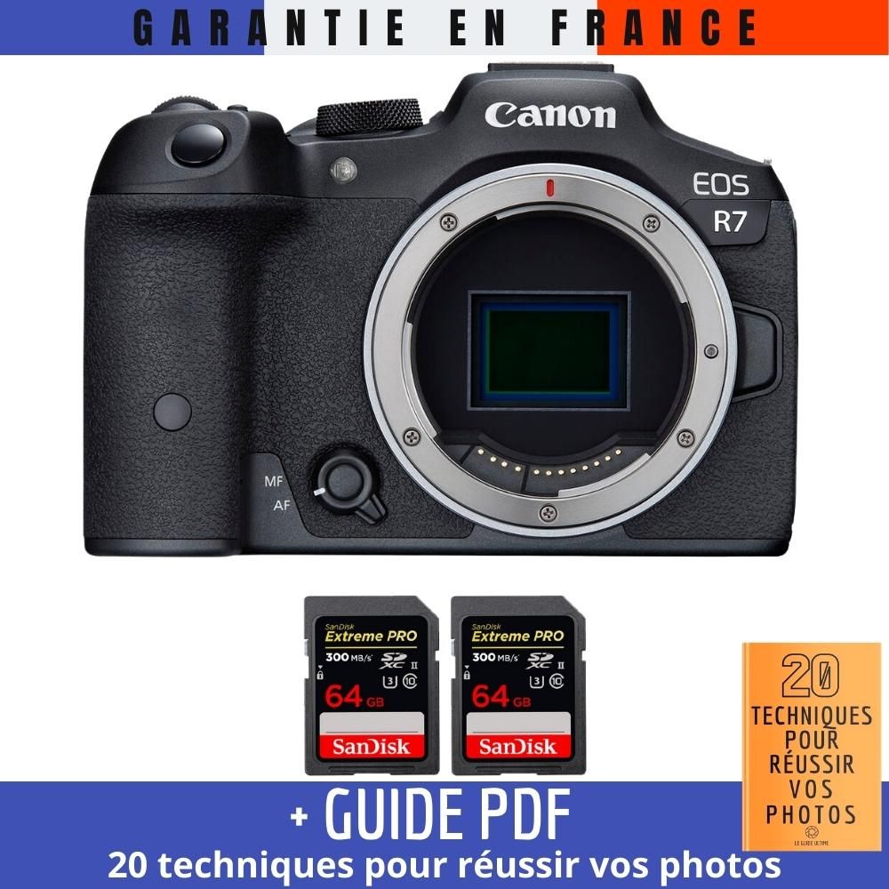 Canon EOS R7 + 2 SanDisk Extreme PRO UHS II SDXC 300 MB/ + Guide PDF 20 techniques pour r?ussir vos photos - vue 3
