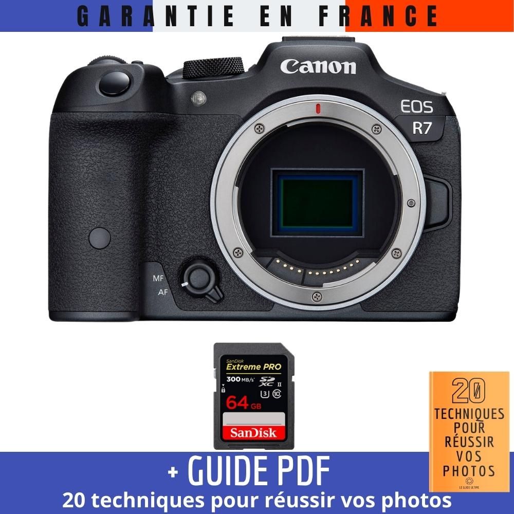 Canon EOS R7 + 1 SanDisk Extreme PRO UHS II SDXC 300 MB/ + Guide PDF 20 techniques pour r?ussir vos photos