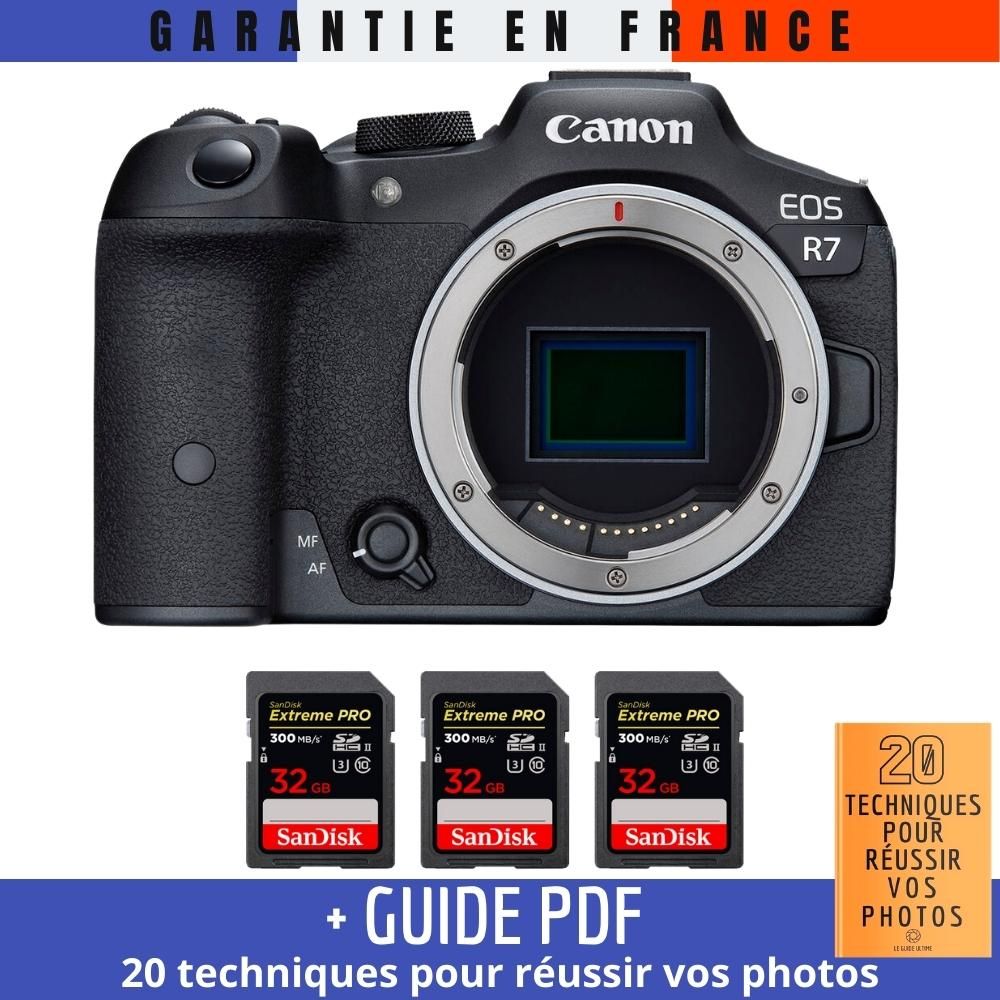 Canon EOS R7 + 3 SanDisk Extreme PRO UHS II SDXC 300 MB/ + Guide PDF 20 techniques pour r?ussir vos photos - vue 2