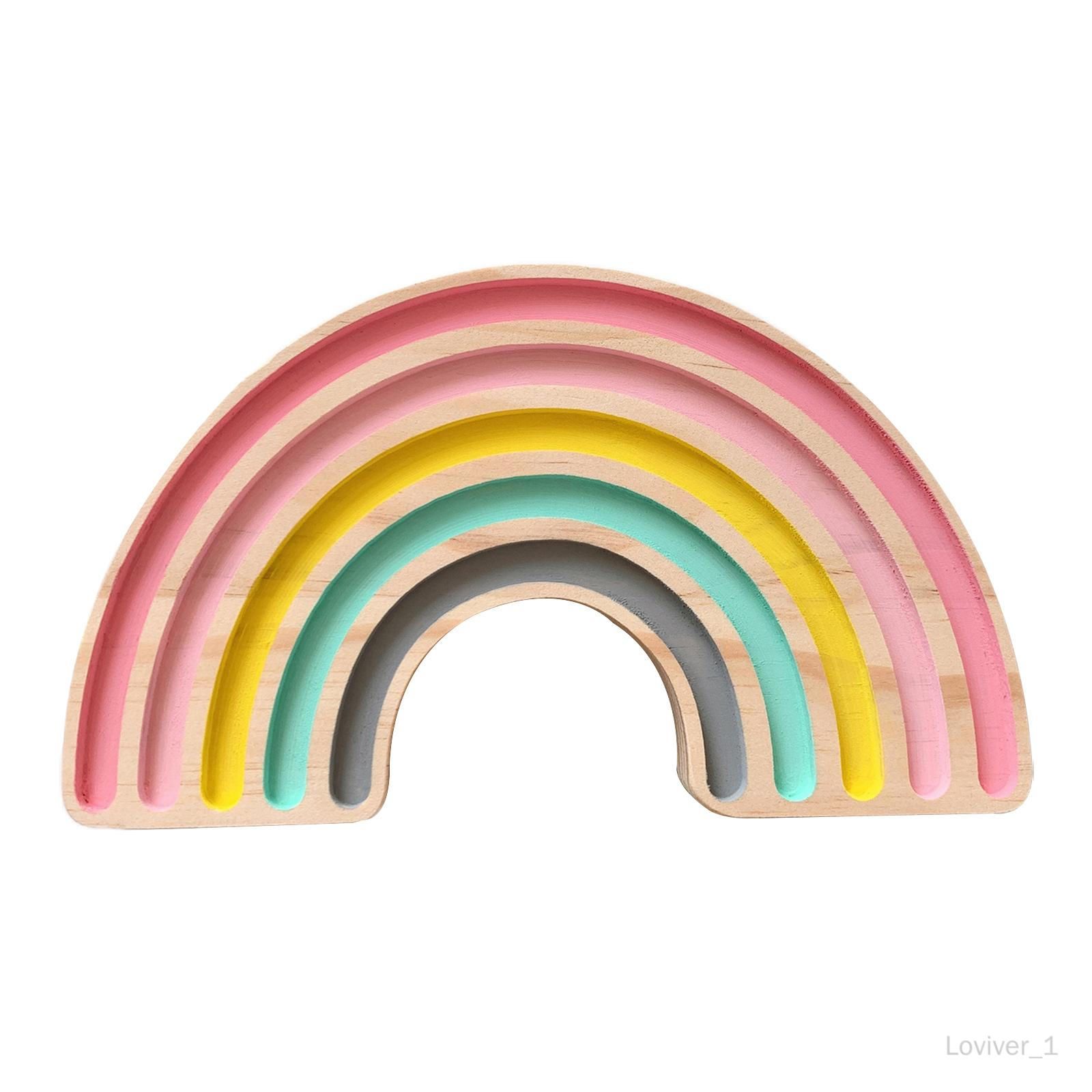  - En Bois, Jeu D'empilage Pour Salle De Jeux, Accessoires Photographiques, Maison, Table, Chambre D'enfant Rose