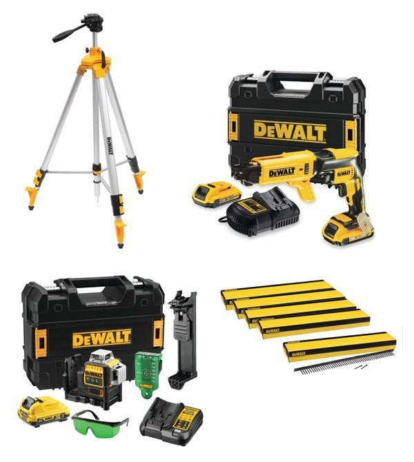 Pack plaquiste DEWALT DCF620D2K QW + 5x DWF4000250 + DCE089D1G QW + DE0733 XJ PACKPLAQUISTE - vue 2