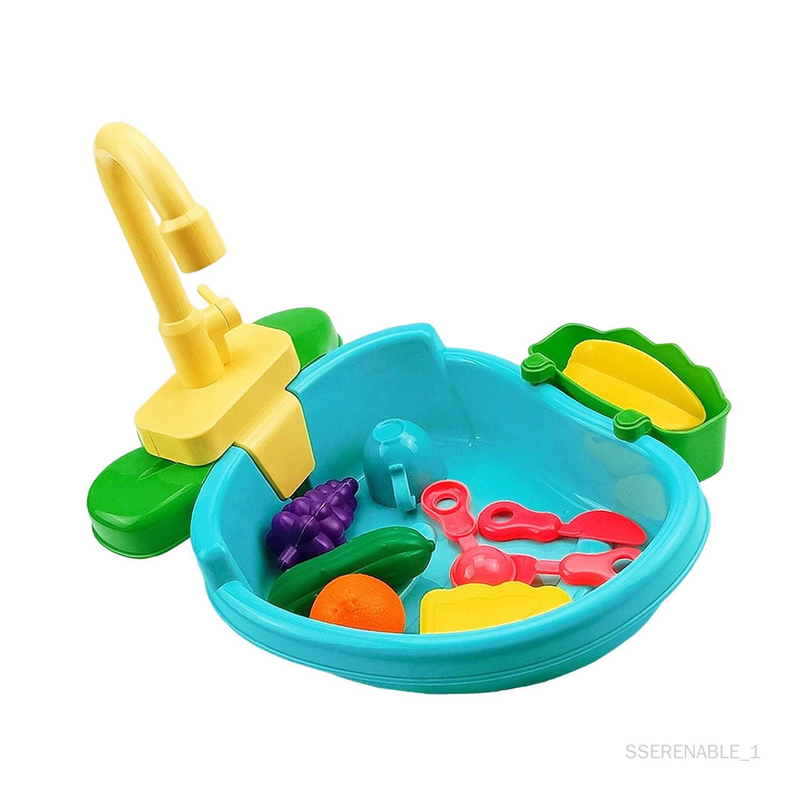  - Faire Semblant D'évier De Cuisine Jouet Ensemble De Course Jouer À Des Jeux Jouer Un Rô De Travail Évier De Nourriture Ensemble De Vaisselle Verte