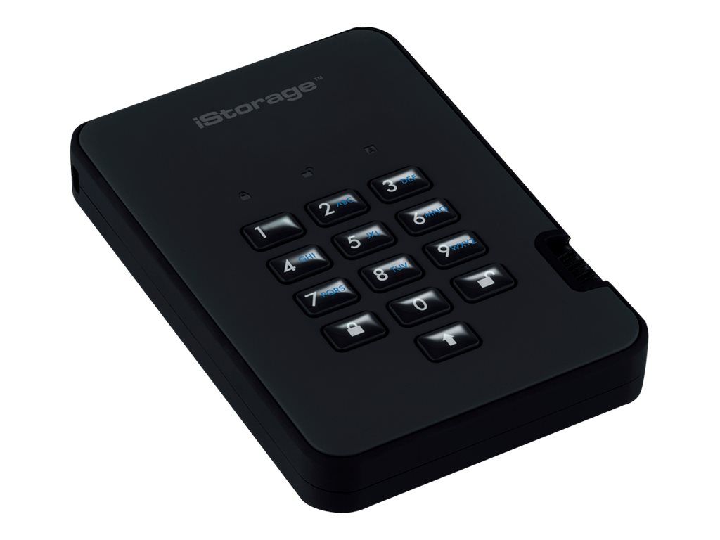 iStorage diskAshur² SSD chiffré externe portable USB 3.1 FIPS 197 256 bit AES XTS fantôme Conformité TAA - vue 3