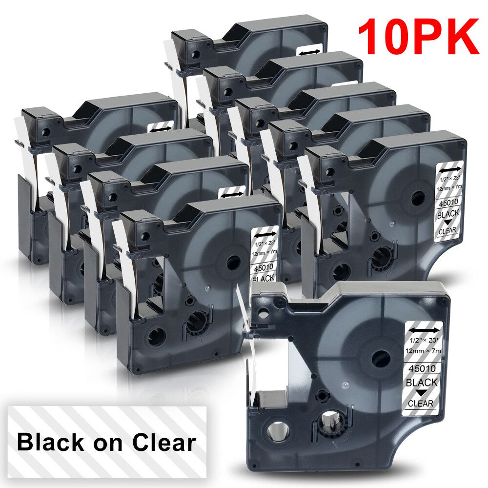 Étiqueteuse étiqueteuse Labelwell 6912mm pour Dymo D1 45013 40913 43613 45018 160 compatible avec Dymo étiquetmanager 280 100 étiqueteuse Type 10PK on Clear 6mm - vue 2