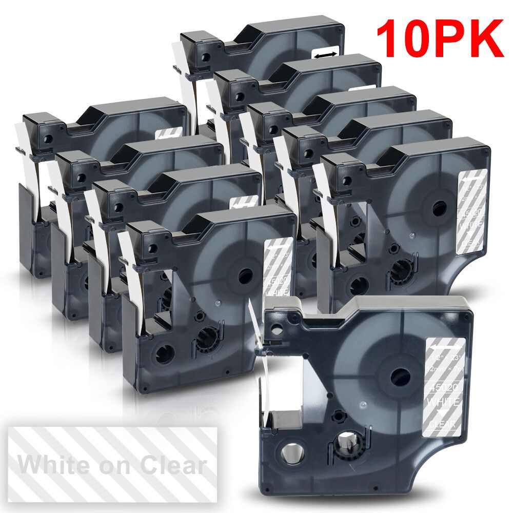 Étiqueteuse étiqueteuse Labelwell 6912mm pour Dymo D1 45013 40913 43613 45018 160 compatible avec Dymo étiquetmanager 280 100 étiqueteuse Type 10PK on Clear 6mm