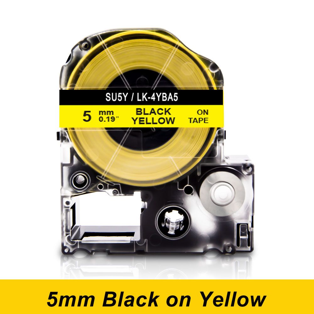 Tube thermorétractable pour étiquettes 3.5mm 5mm 11mm SU5S SU11S SU5Y SU11Y SU3Y SU3W Compatible avec Epson Labelnous mêmes LW 300 LW 400 imprimante LW 500 Type 5mm - vue 2