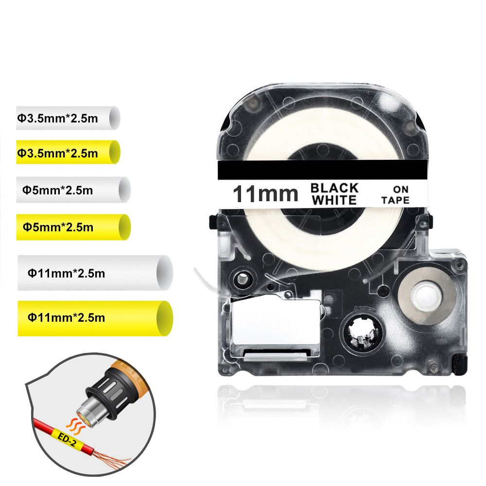 Tubes thermorétractables pour imprimante Epson et King Jim LW300 compatible avec SU3Y SU3W SU5S SU5Y SU11S SU11Y ¿ 3 5mm 5mm 7mm 11mm LW 400 500 700 Type 11mm on