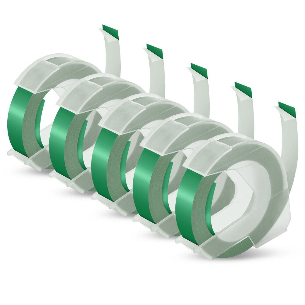 5PK 9MM sur 3D Gaufrage Bandes Plastique Gaufrage attro Compatible pour Dymo Motex E101 E 202 1540 Étiqueteuses Type