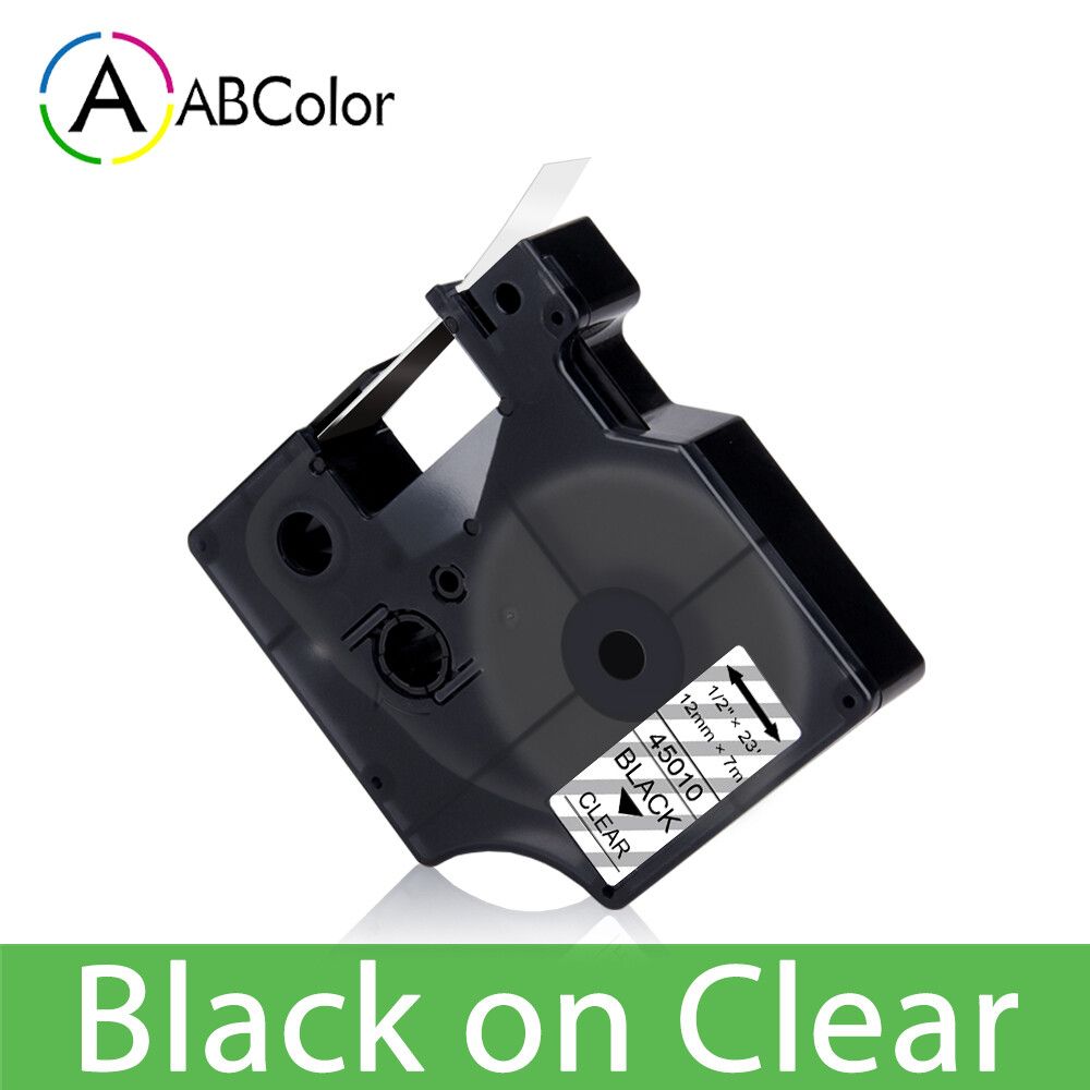 Ruban d'étiquettes pour Dymo D1 45013450134501812mm ruban d'étiquettes pour étiqueteurs étiqueteurs étiqueteurs étiqueteurs pop 160280 Type on Clear 12mm - vue 2