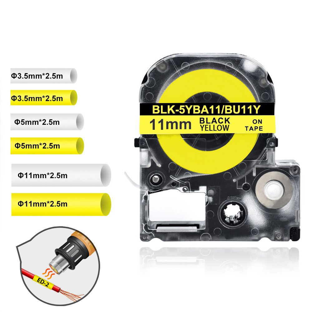 Tubes thermorétractables pour imprimante Epson et King Jim LW300 compatible avec SU3Y SU3W SU5S SU5Y SU11S SU11Y ¿ 3 5mm 5mm 7mm 11mm LW 400 500 700 Type 11mm on - vue 2
