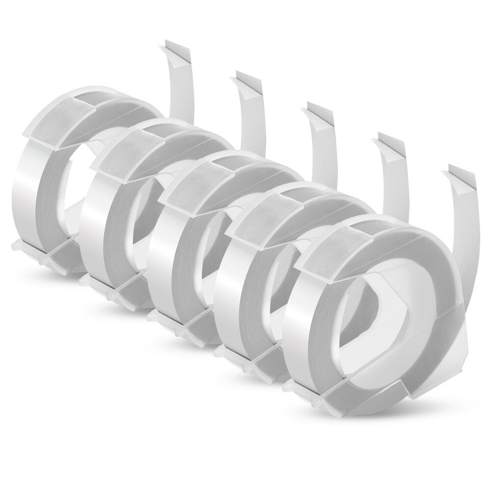 5PK 9MM sur 3D Gaufrage Bandes Plastique Gaufrage attro Compatible pour Dymo Motex E101 E 202 1540 Étiqueteuses Type - vue 2
