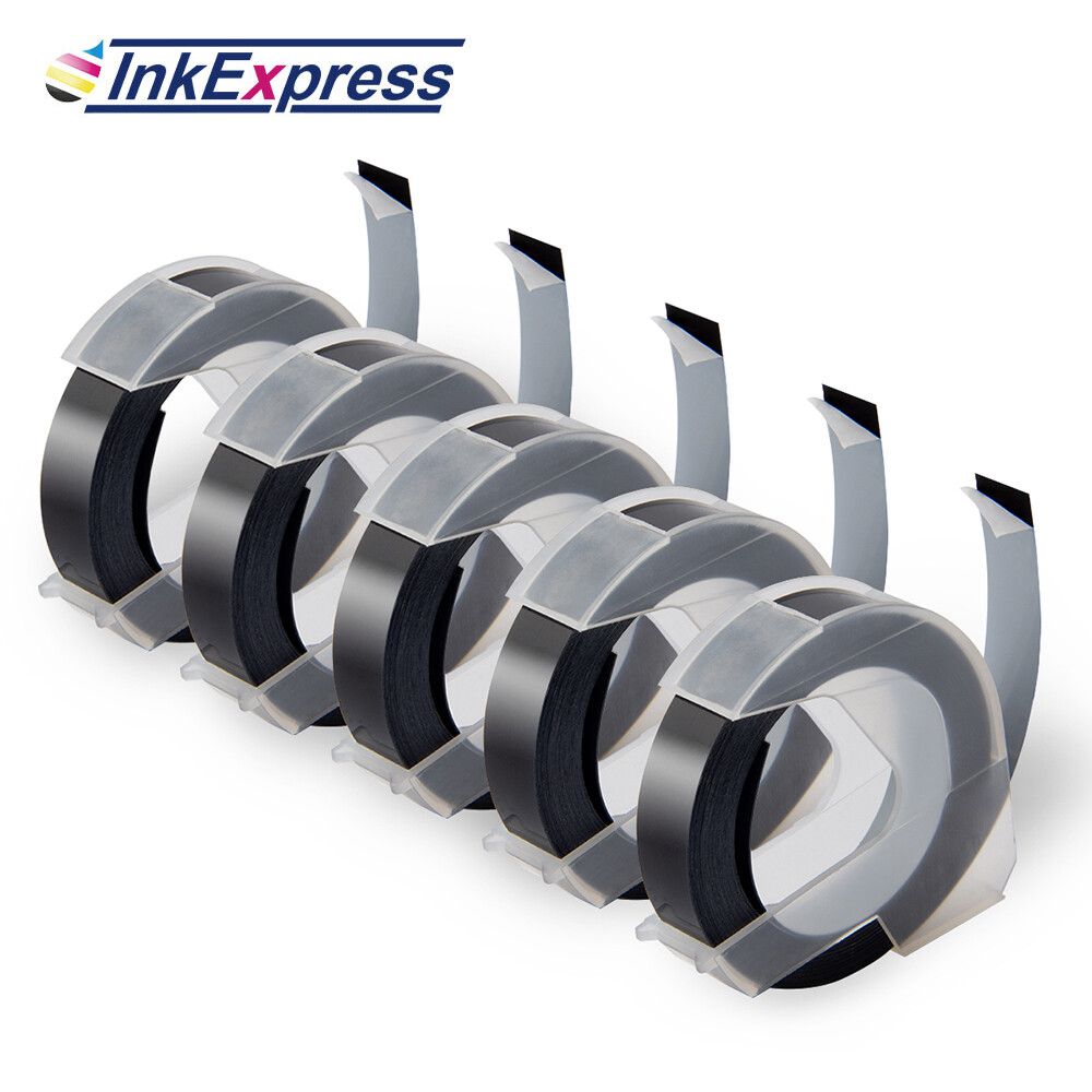5PK 9MM sur 3D Gaufrage Bandes Plastique Gaufrage attro Compatible pour Dymo Motex E101 E 202 1540 Étiqueteuses Type - vue 3