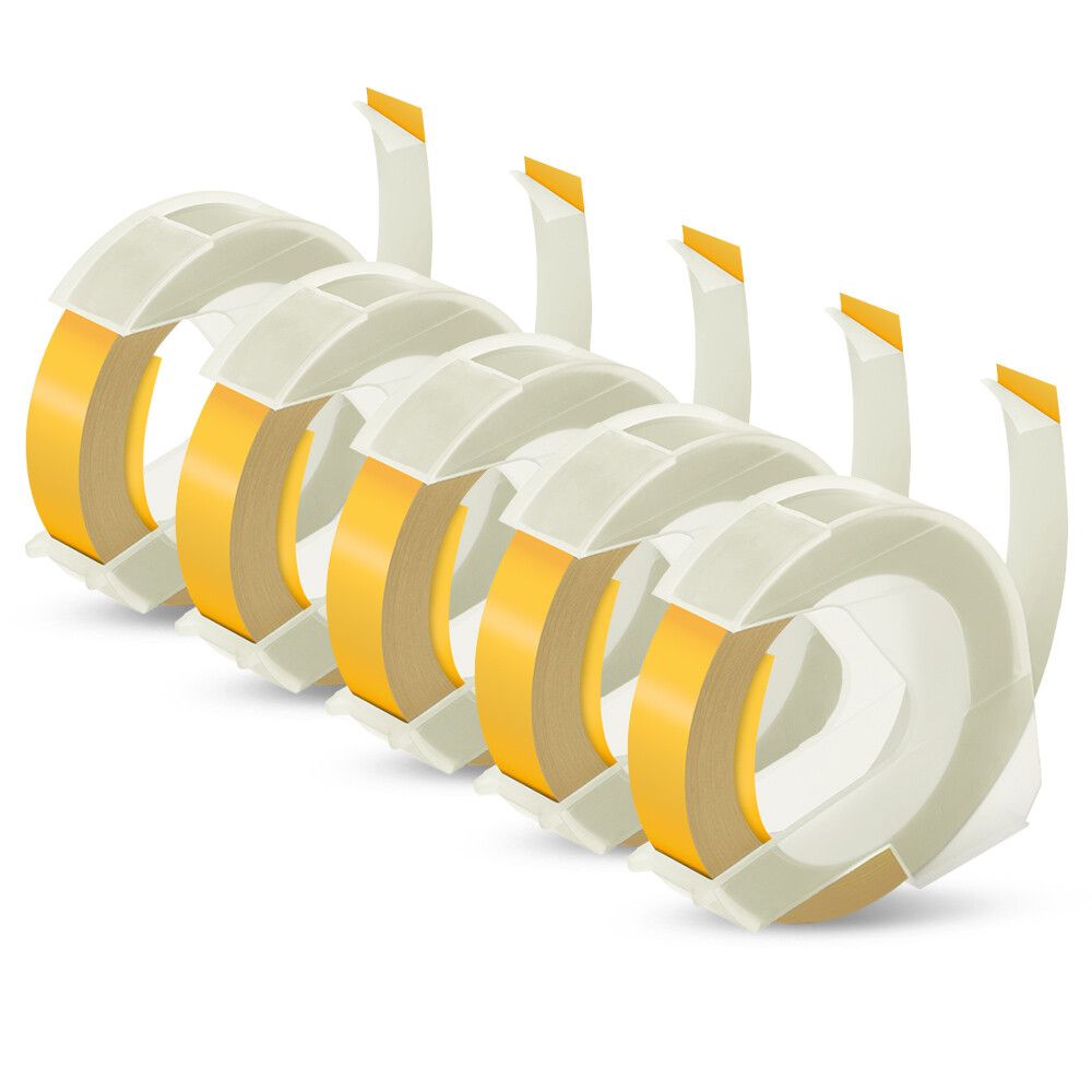 5PK 9MM sur 3D Gaufrage Bandes Plastique Gaufrage attro Compatible pour Dymo Motex E101 E 202 1540 Étiqueteuses Type - vue 6