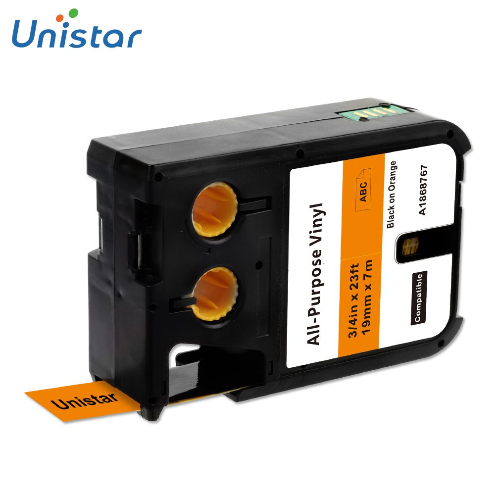 Unistar Étiqueteuse en vinyle polyvalente compatible avec DYMO XTL 19mm x 7m 1868752 1868772 1868767 1868782 34 Type on