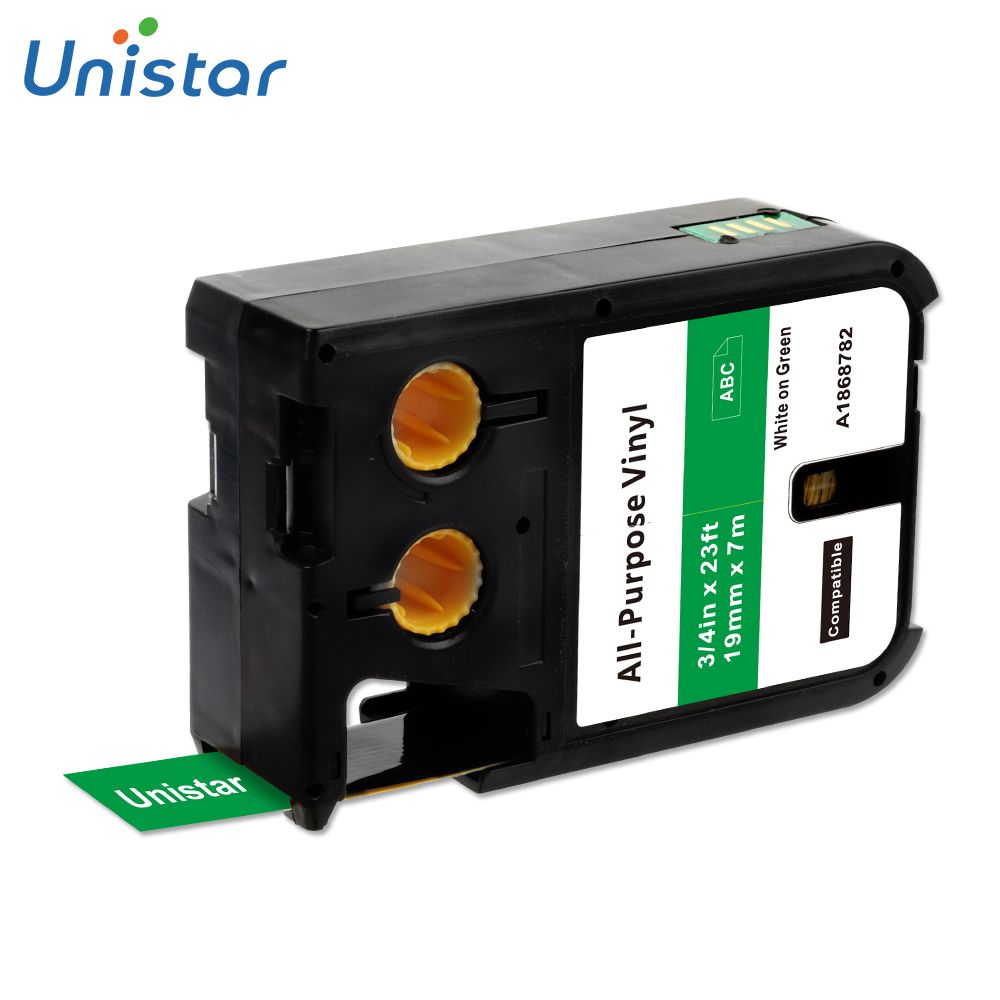 Unistar Étiqueteuse en vinyle polyvalente compatible avec DYMO XTL 19mm x 7m 1868752 1868772 1868767 1868782 34 Type on - vue 2